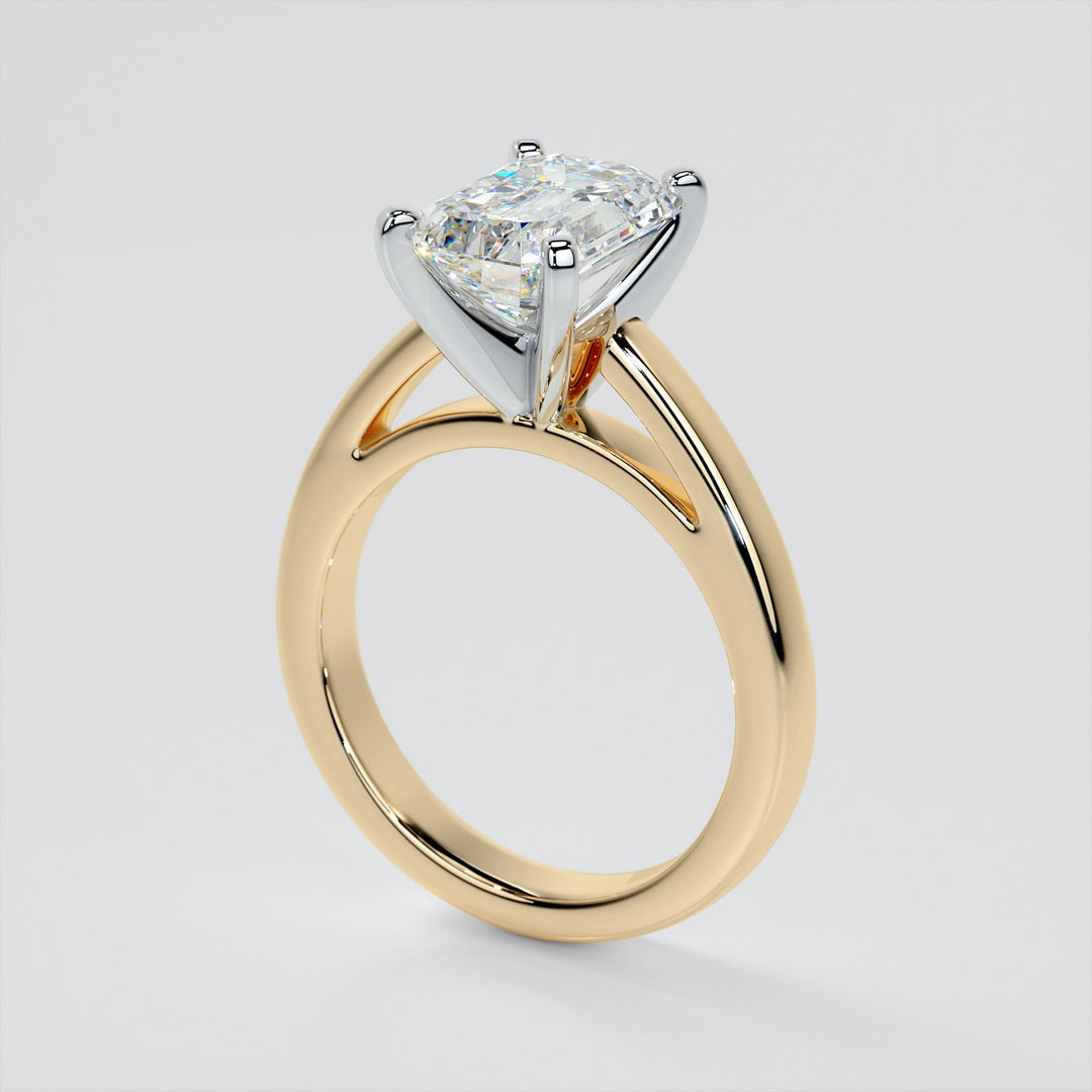 Emerald Cut Cathedral Style Engagement Ring