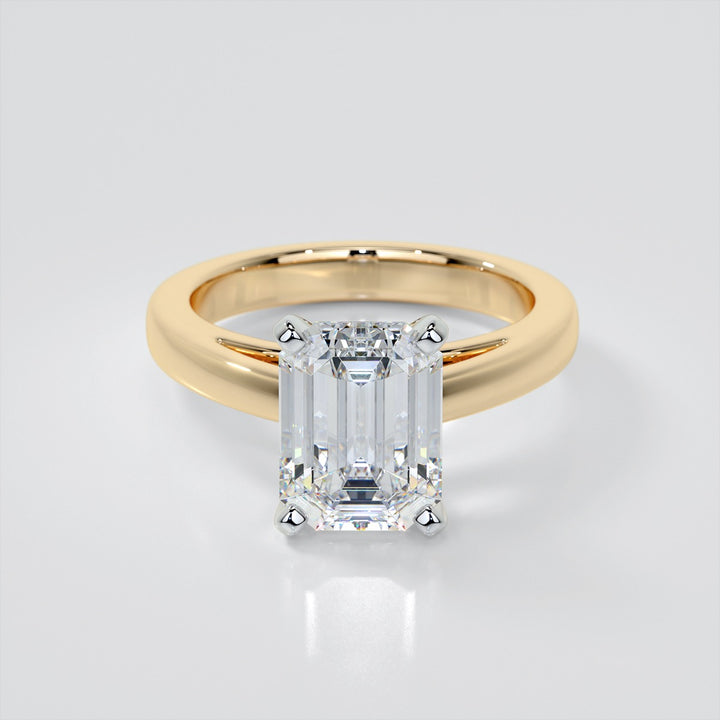 Emerald Cut Cathedral Style Engagement Ring