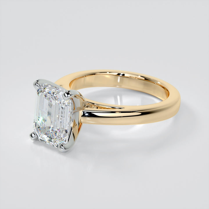 Emerald Cut Cathedral Style Engagement Ring