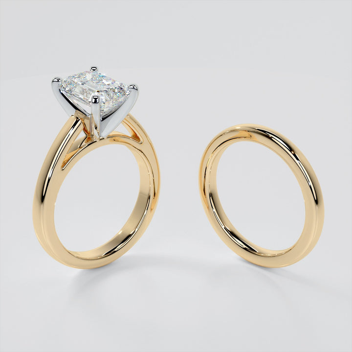 Emerald Cut Cathedral Style Engagement Ring