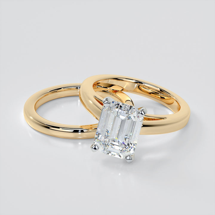 Emerald Cut Cathedral Style Engagement Ring