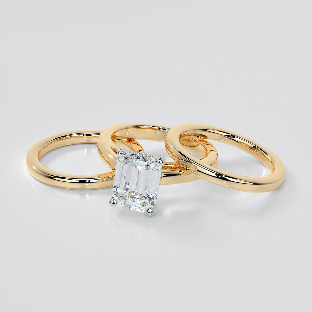 Emerald Cut Cathedral Style Engagement Ring