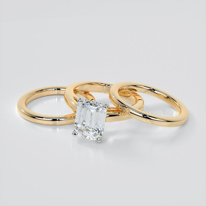 Emerald Cut Cathedral Style Engagement Ring