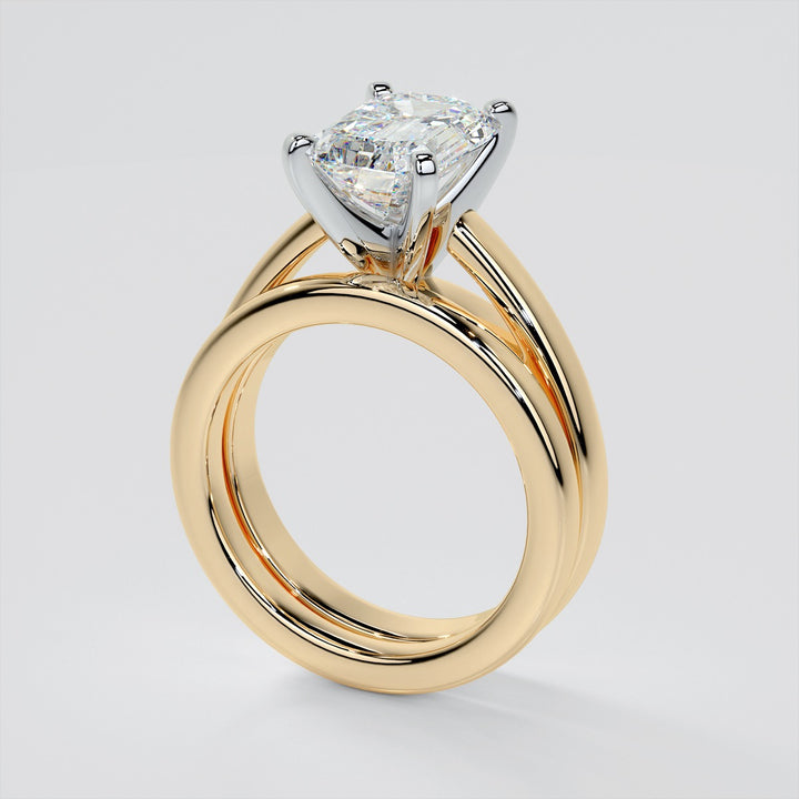 Emerald Cut Cathedral Style Engagement Ring