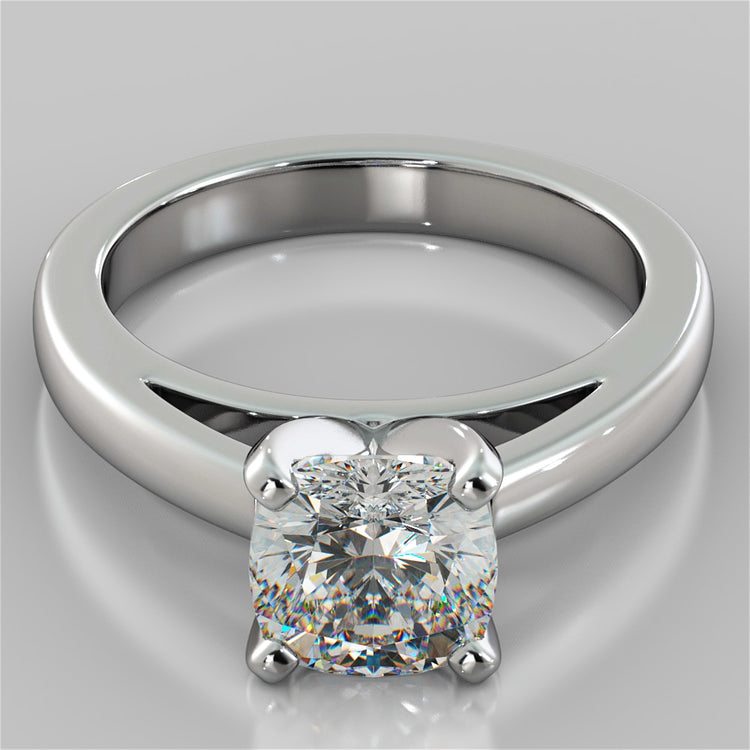 Lab Grown Diamond Cushion Cut Cathedral Style Engagement Ring