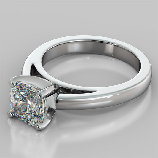 Cushion Cut Cathedral Style Engagement Ring