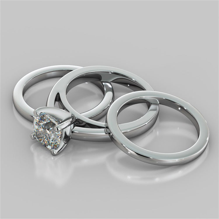 Lab Grown Diamond Cushion Cut Cathedral Style Engagement Ring