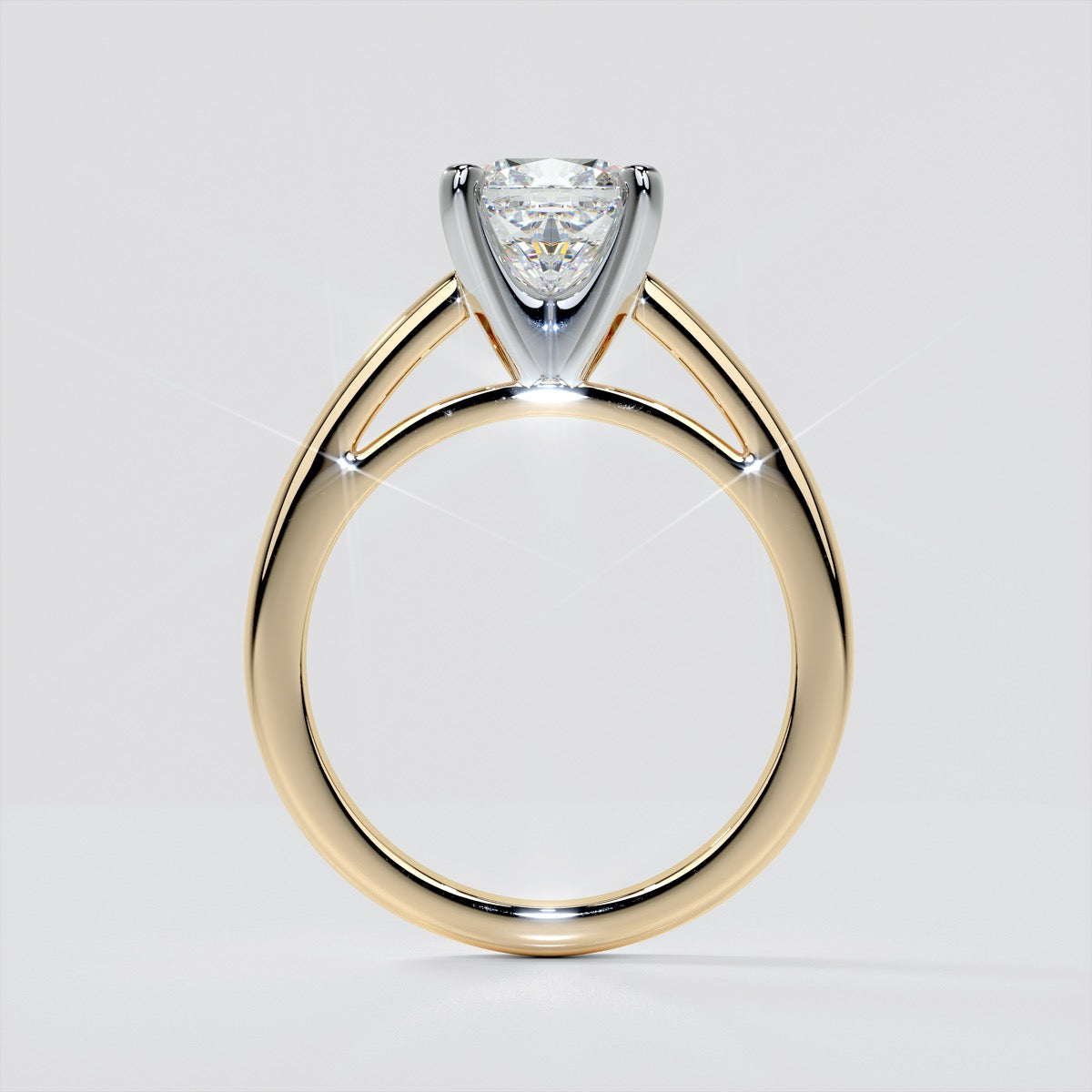 Cushion Cut Cathedral Style Engagement Ring