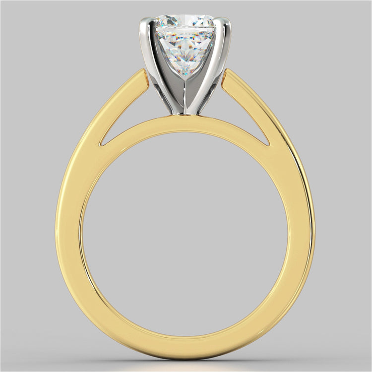 Cushion Cut Cathedral Style Engagement Ring