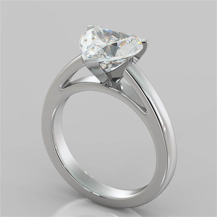 Lab Grown Diamond Heart Cut Cathedral Style Engagement Ring