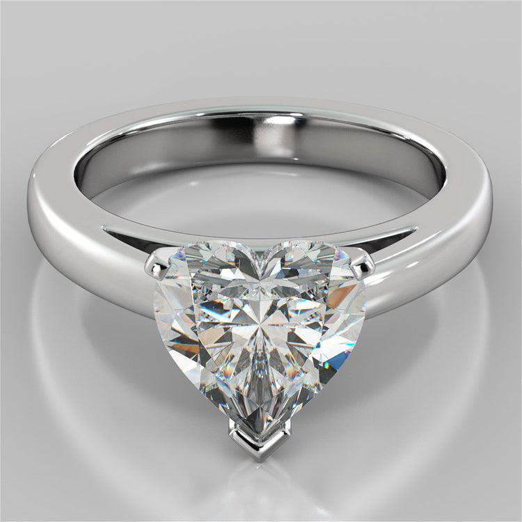 Lab Grown Diamond Heart Cut Cathedral Style Engagement Ring