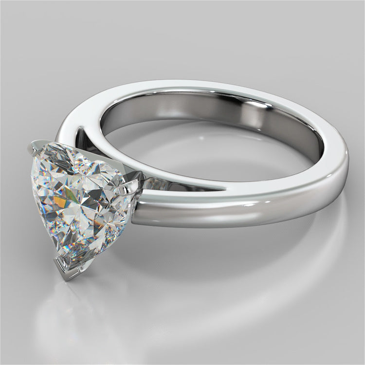 Heart Cut Cathedral Style Engagement Ring