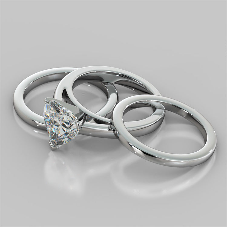 Lab Grown Diamond Heart Cut Cathedral Style Engagement Ring