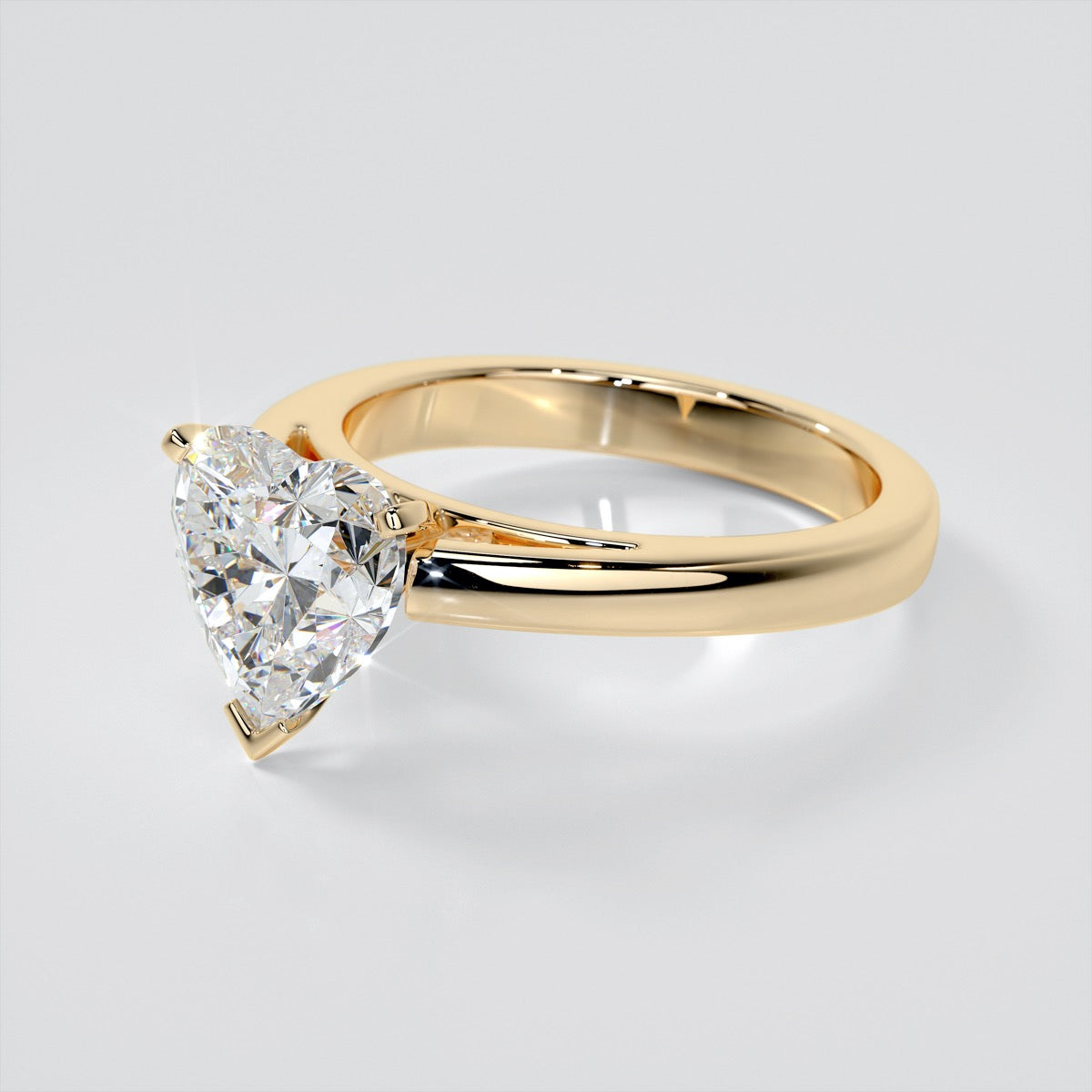 Heart Cut Cathedral Style Engagement Ring