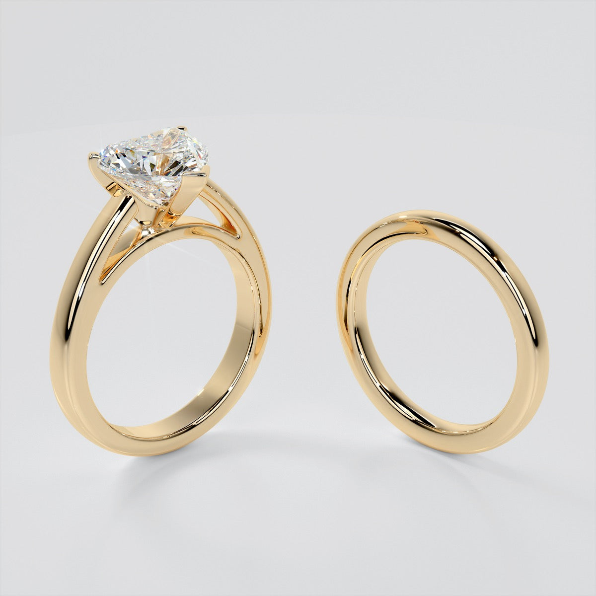Heart Cut Cathedral Style Engagement Ring