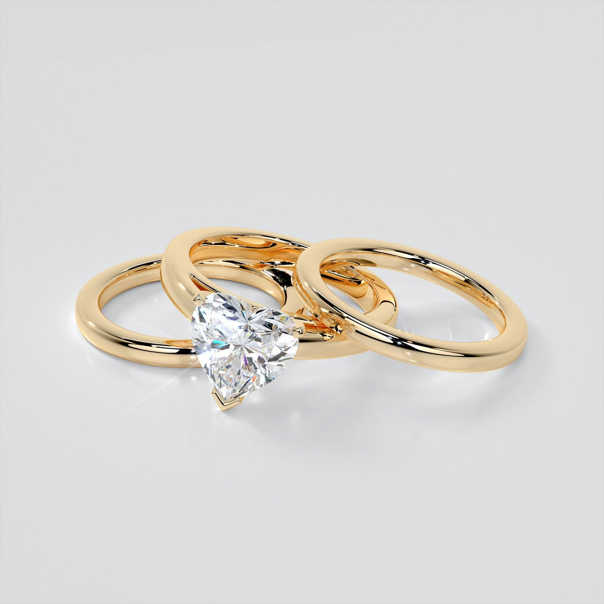 Lab Grown Diamond Heart Cut Cathedral Style Engagement Ring
