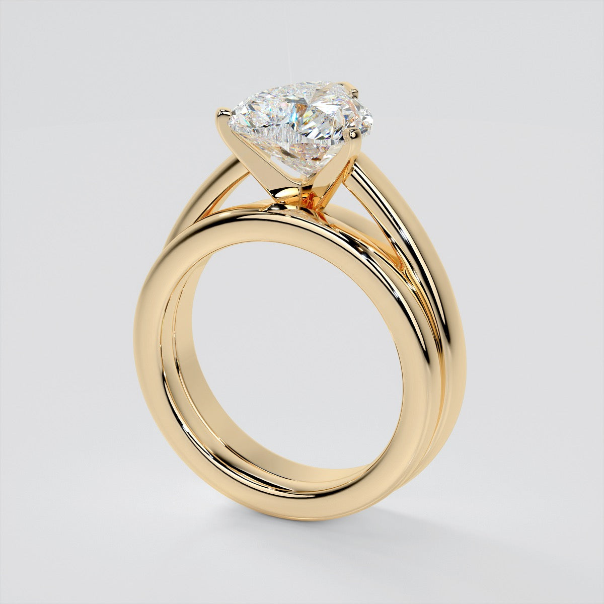Heart Cut Cathedral Style Engagement Ring