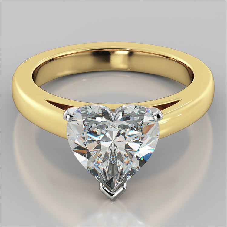 Heart Cut Cathedral Style Engagement Ring