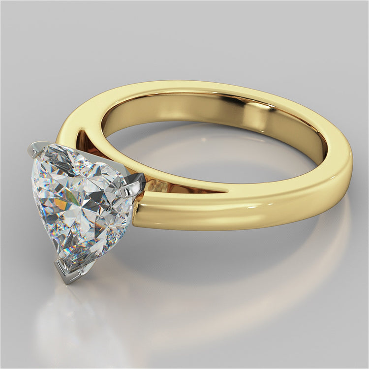 Heart Cut Cathedral Style Engagement Ring