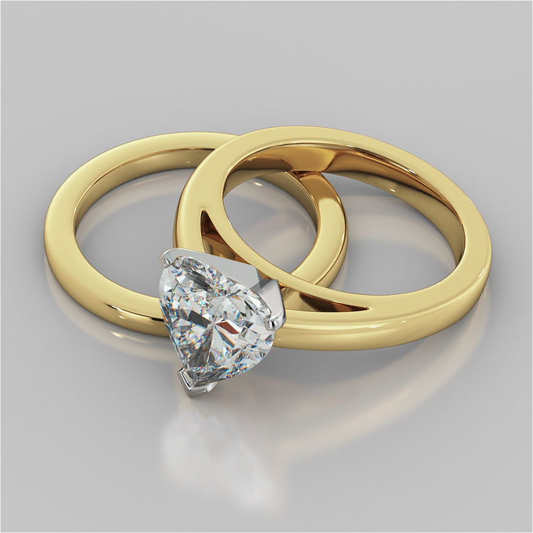 Heart Cut Cathedral Style Engagement Ring