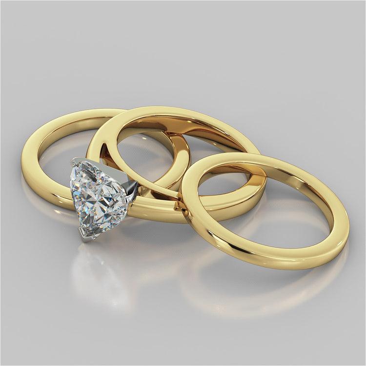 Heart Cut Cathedral Style Engagement Ring