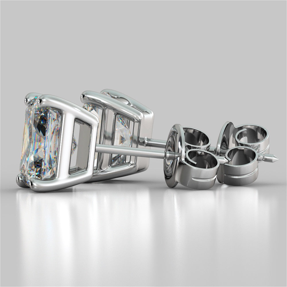 Radiant Cut Stud Earrings