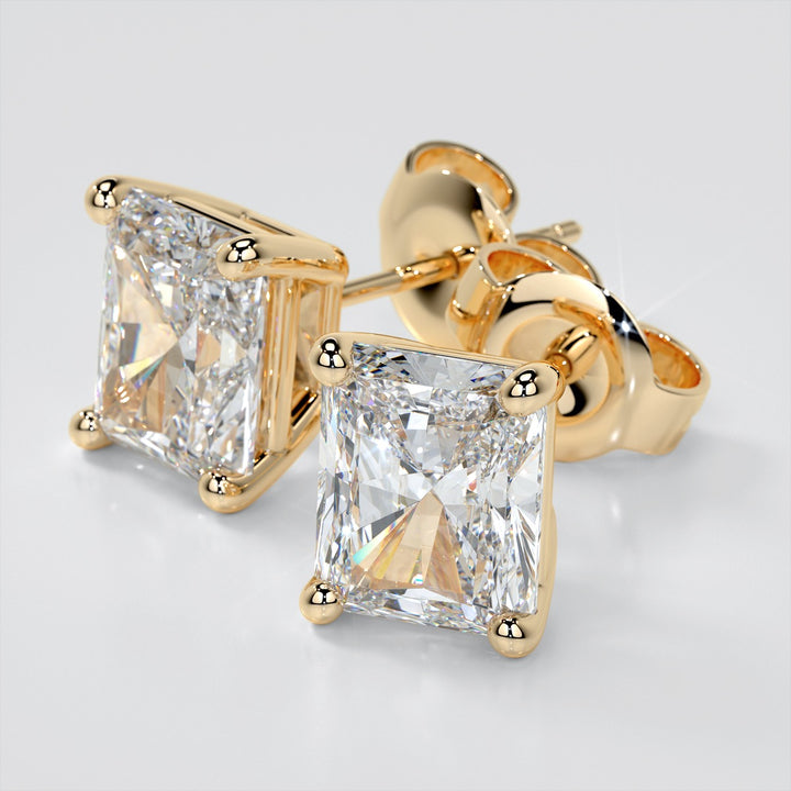 Radiant Cut Stud Earrings