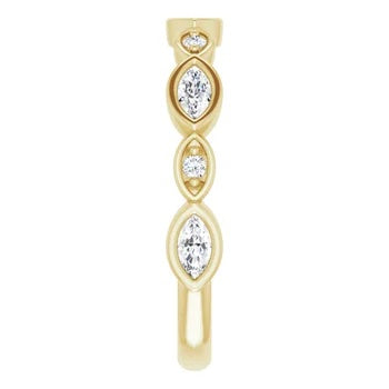 3/8 CTW Lab Grown Diamond Modern Deco Marquise Band