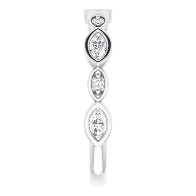 3/8 CTW Lab Grown Diamond Modern Deco Marquise Band