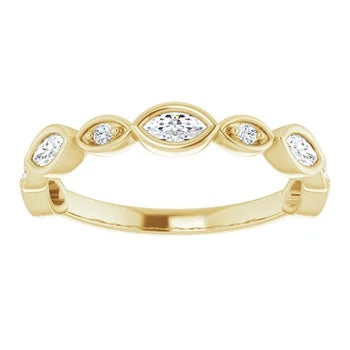 3/8 CTW Lab Grown Diamond Modern Deco Marquise Band
