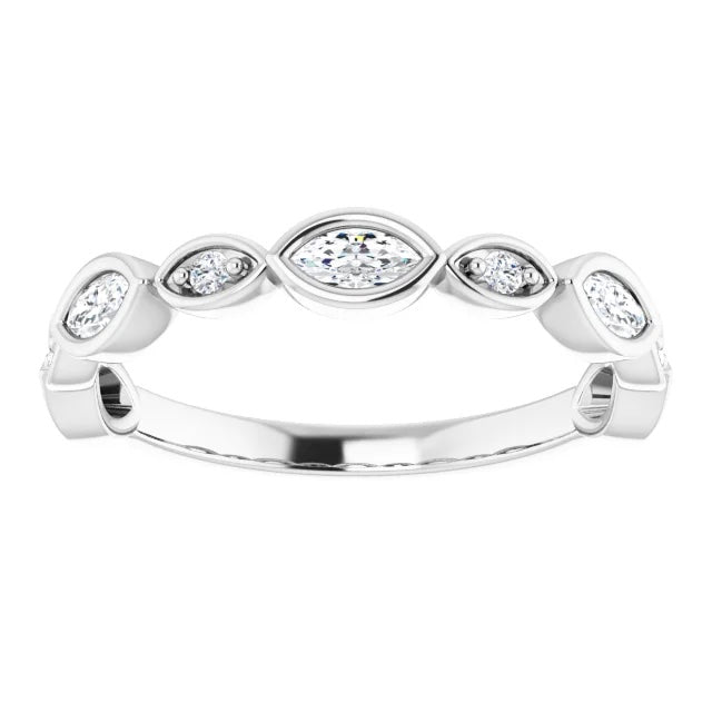 3/8 CTW Lab Grown Diamond Modern Deco Marquise Band