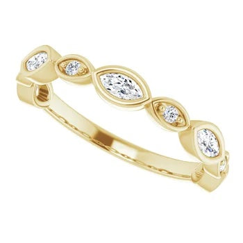 3/8 CTW Lab Grown Diamond Modern Deco Marquise Band