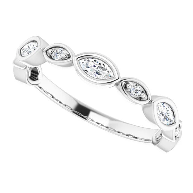 3/8 CTW Lab Grown Diamond Modern Deco Marquise Band