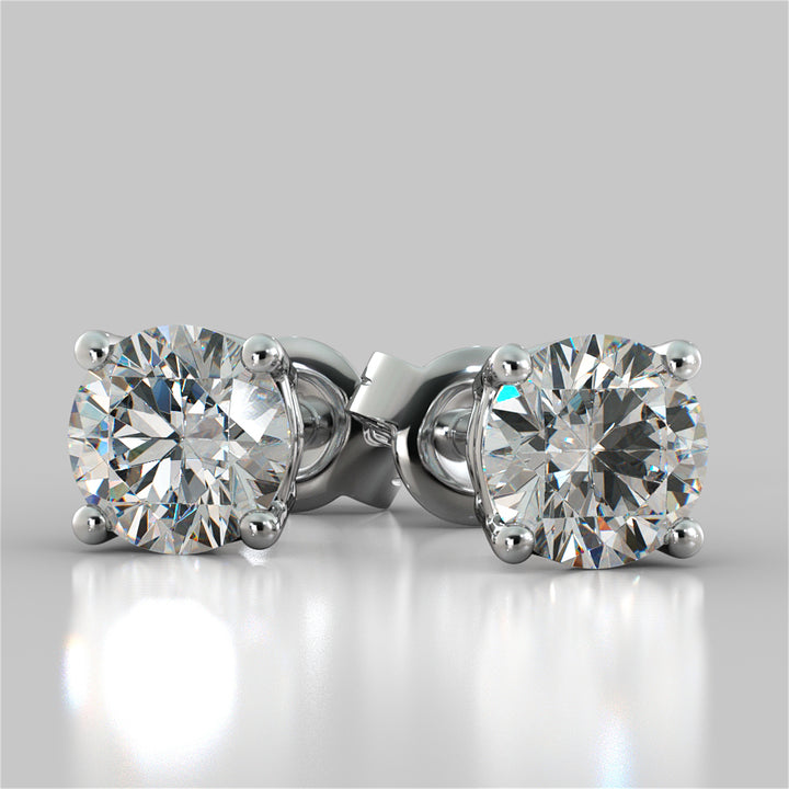 2.0CTW Round Cut Lab Grown Diamond Stud Earrings