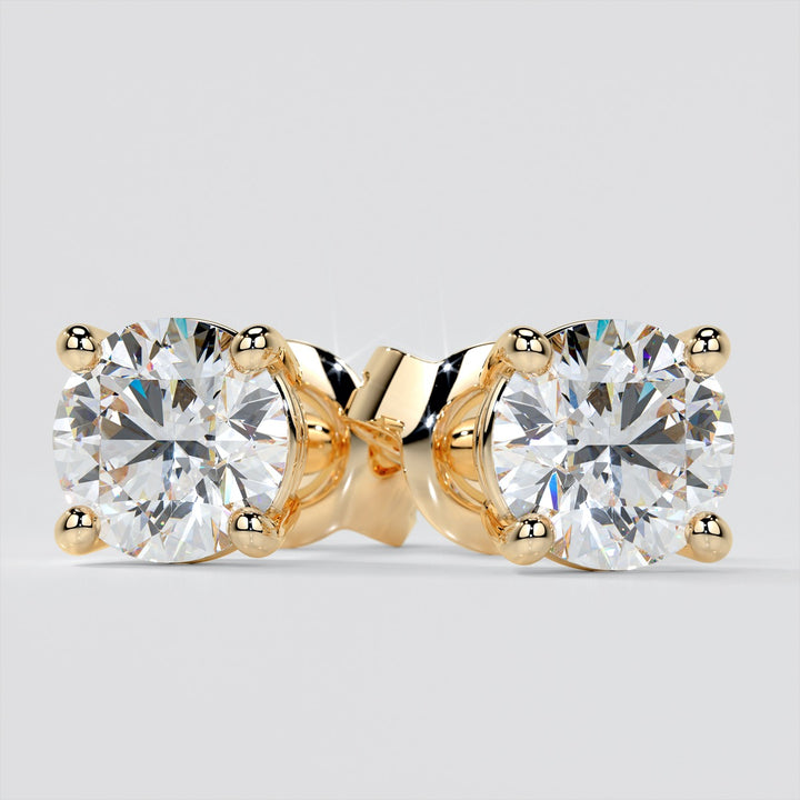 Round Cut Stud Earrings