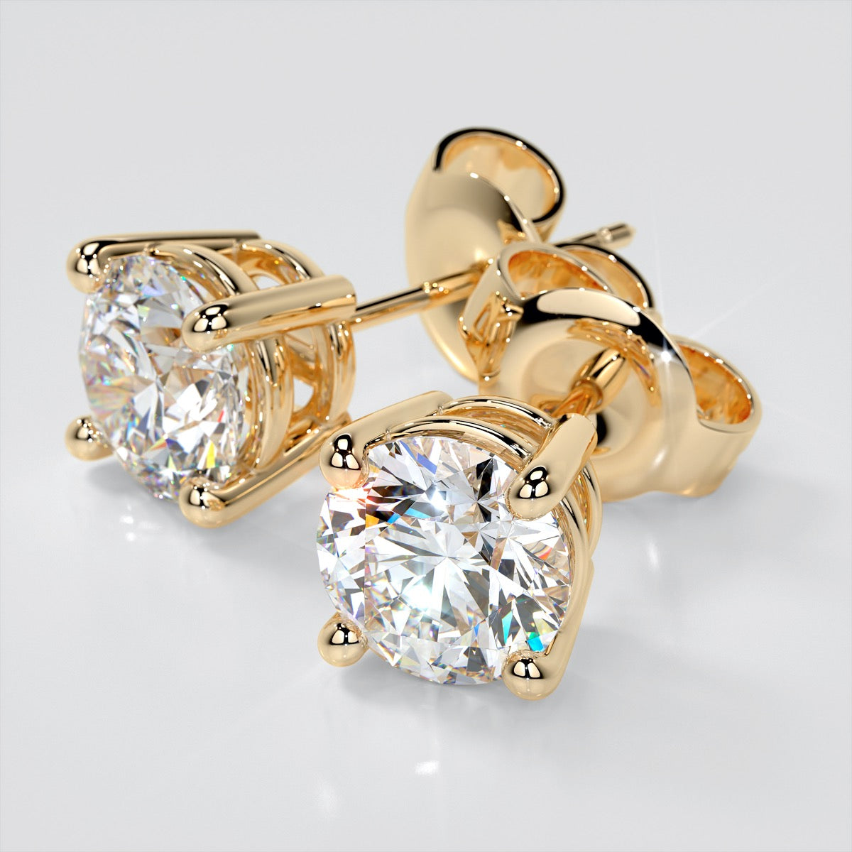 Round Cut Stud Earrings