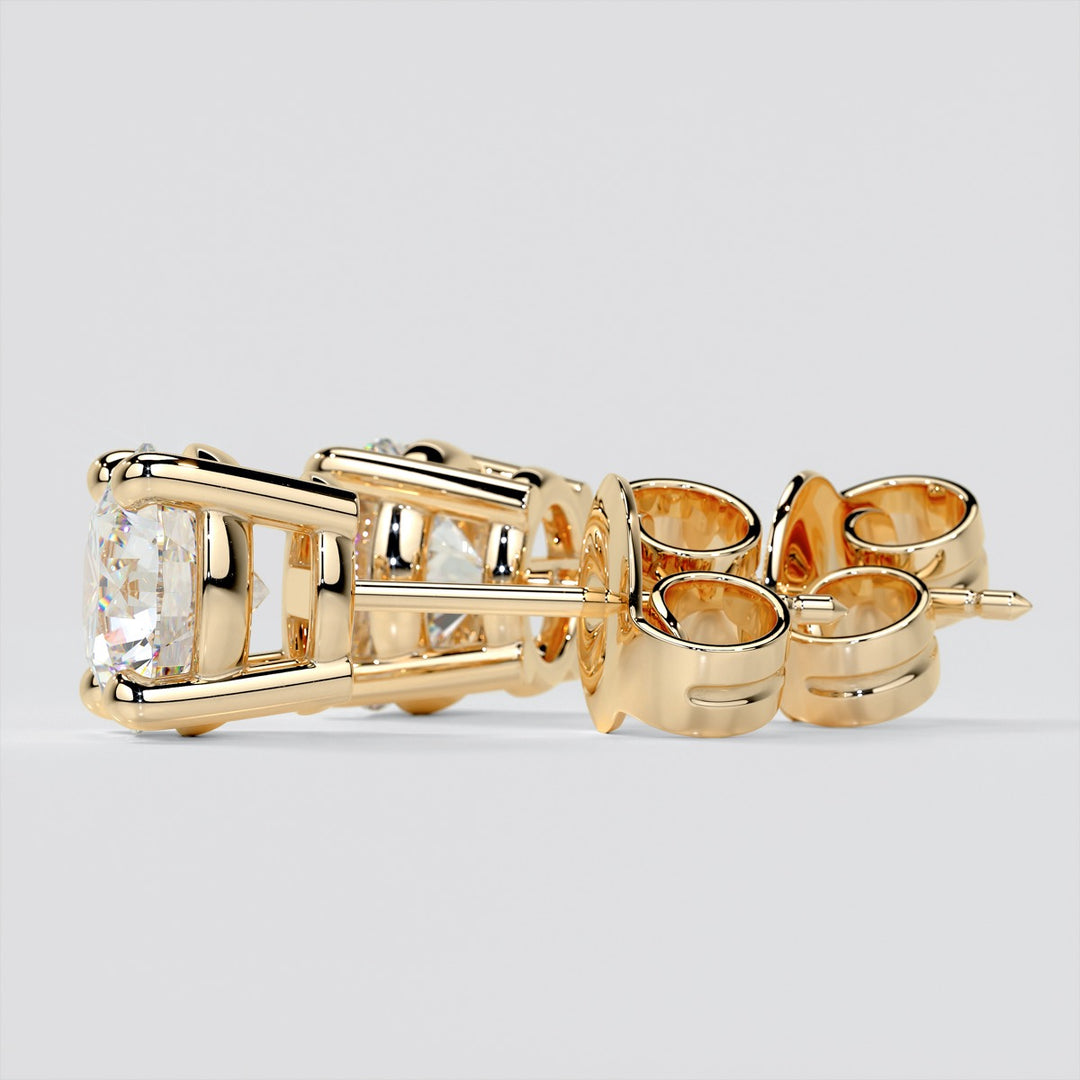 Round Cut Stud Earrings