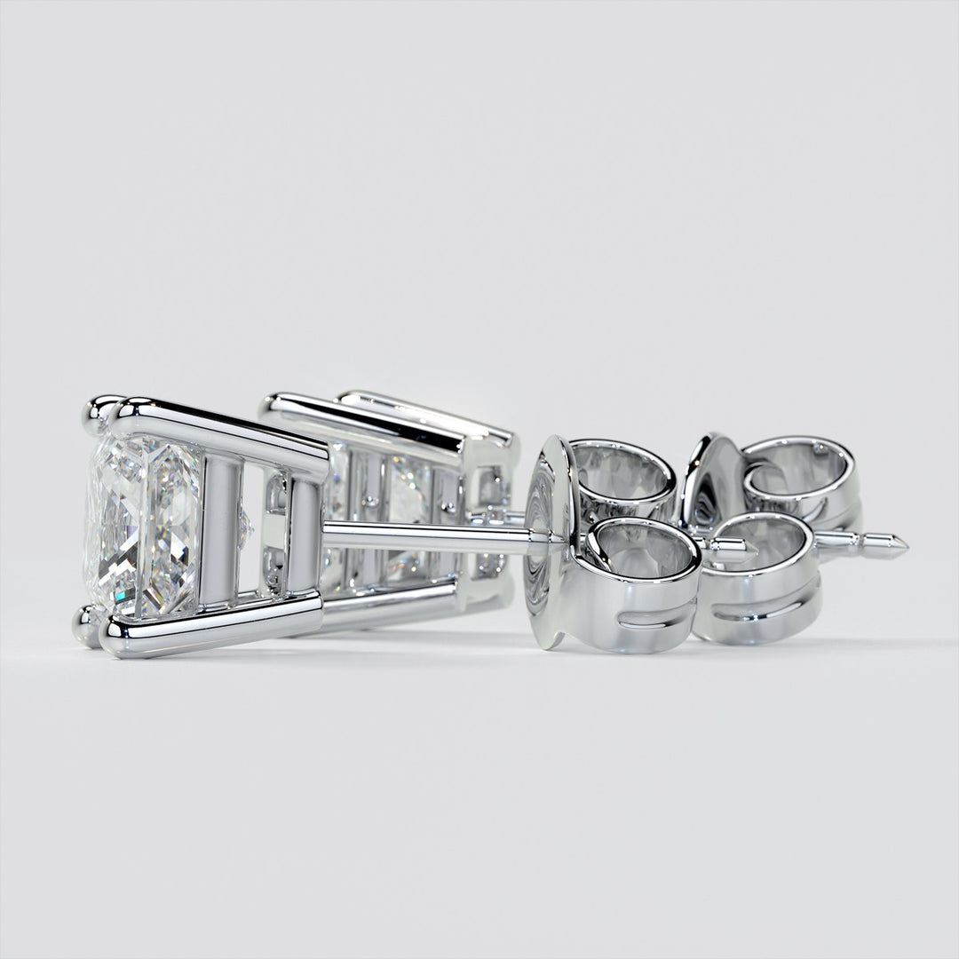 Princess Cut Lab Grown Diamond Stud Earrings