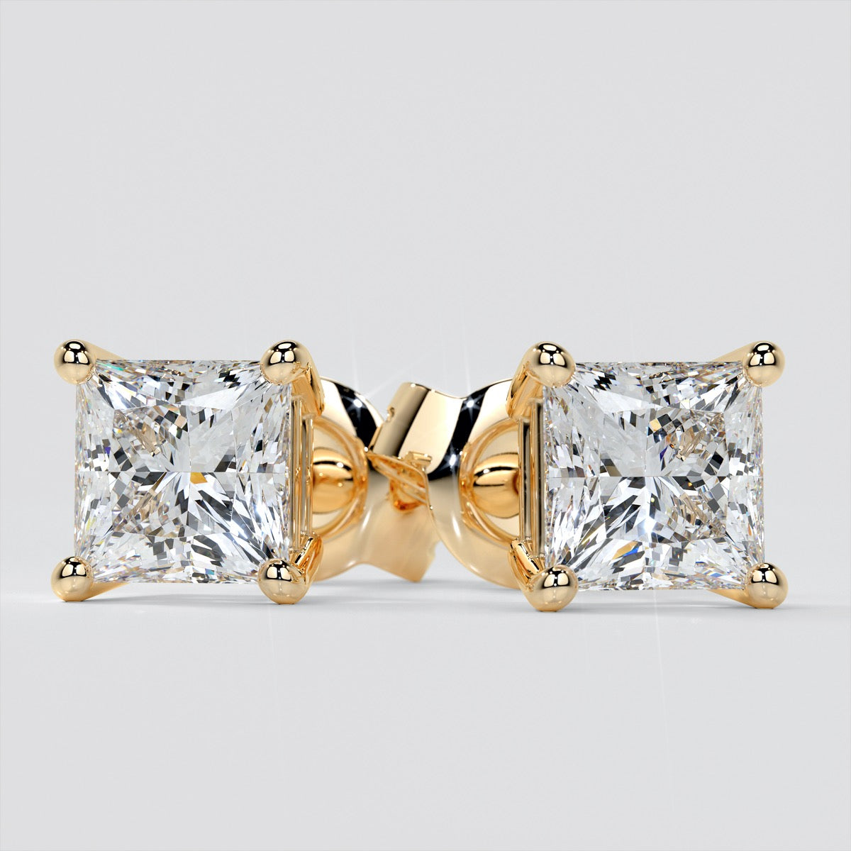 Princess Cut Stud Earrings – Sold as a Pair
