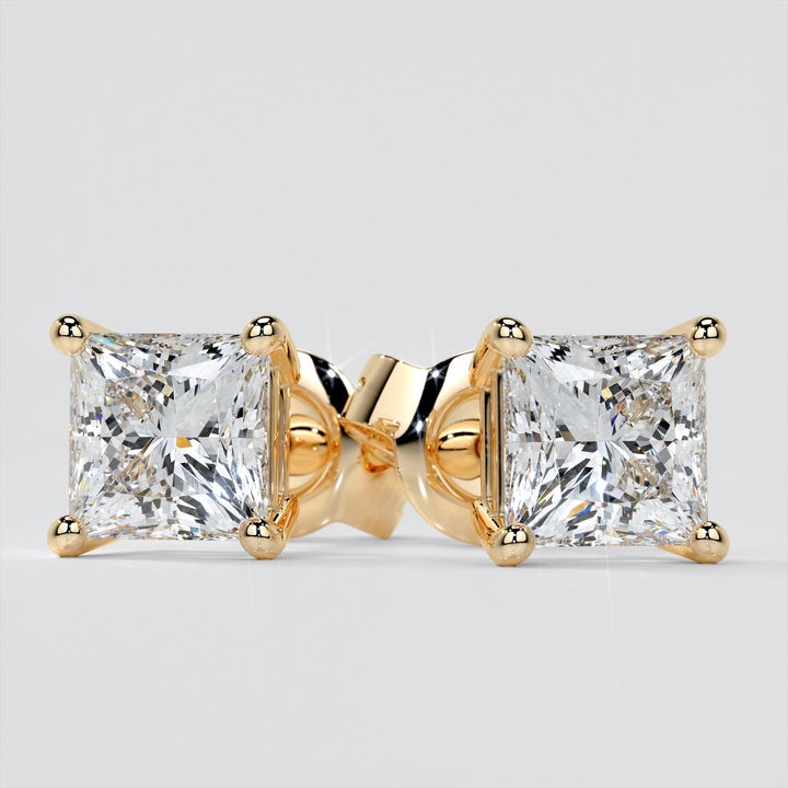 Princess Cut Stud Earrings