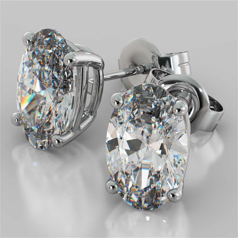 Oval Cut Stud Earrings