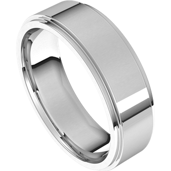 Stepped Edge Comfort Fit Flat Band