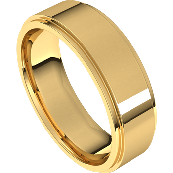 Stepped Edge Comfort Fit Flat Band