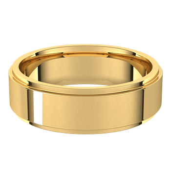 Stepped Edge Comfort Fit Flat Band