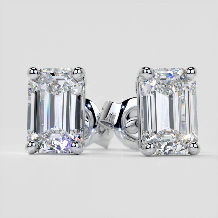 Emerald Cut Stud Earrings