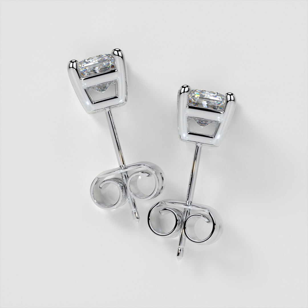 Emerald Cut Stud Earrings