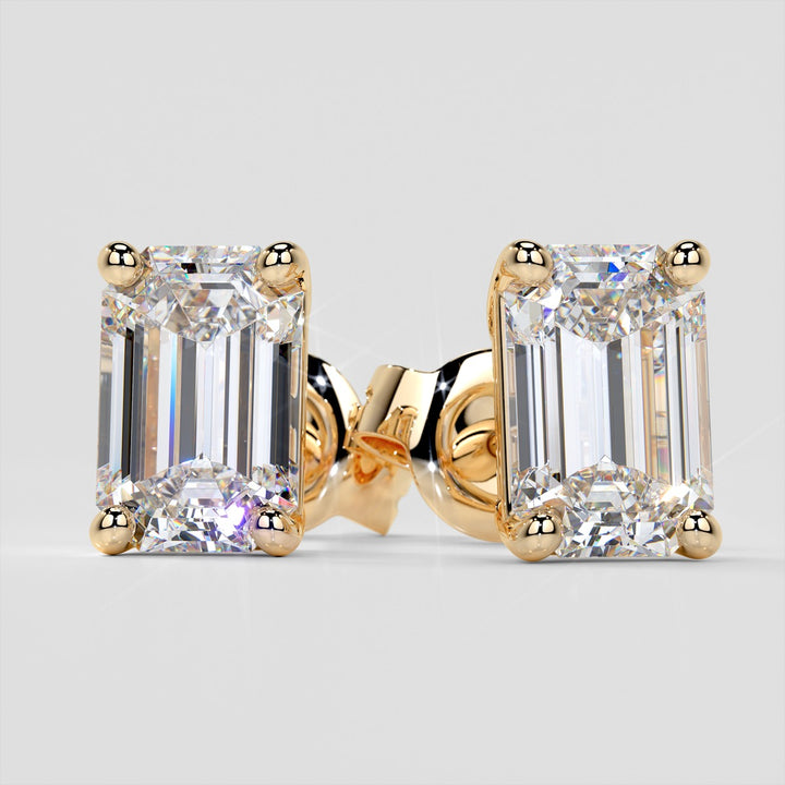 Emerald Cut Stud Earrings