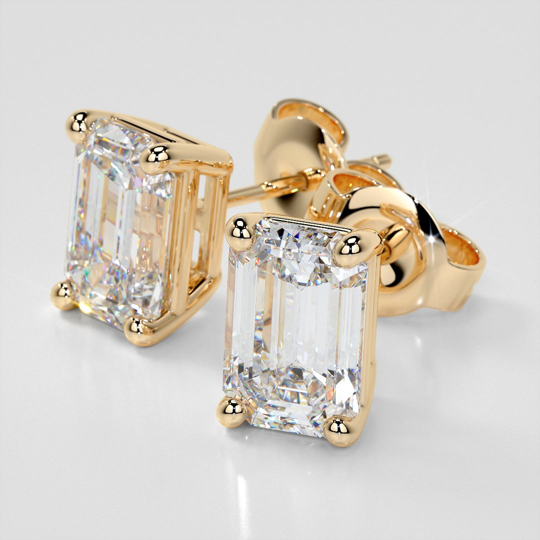 Lab Grown Diamond Emerald Cut Stud Earrings