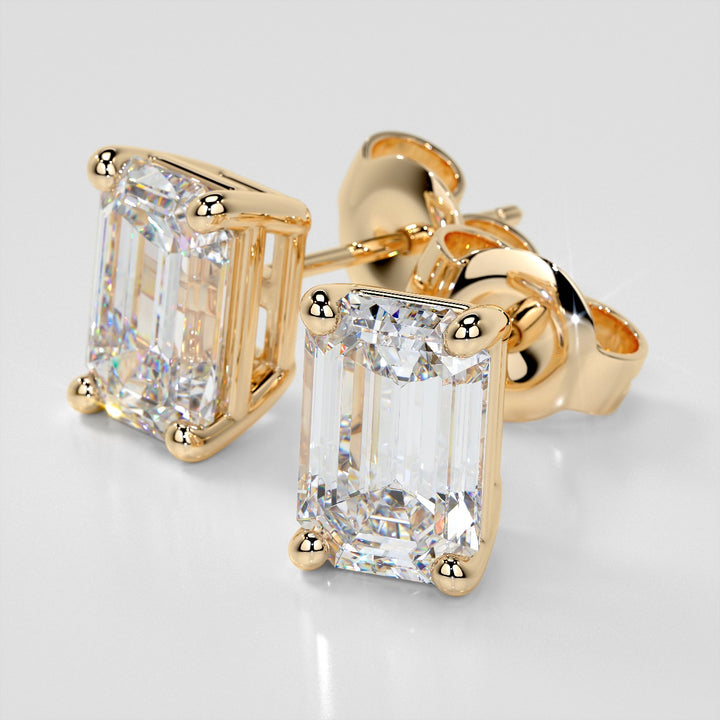 Lab Grown Diamond Emerald Cut Stud Earrings