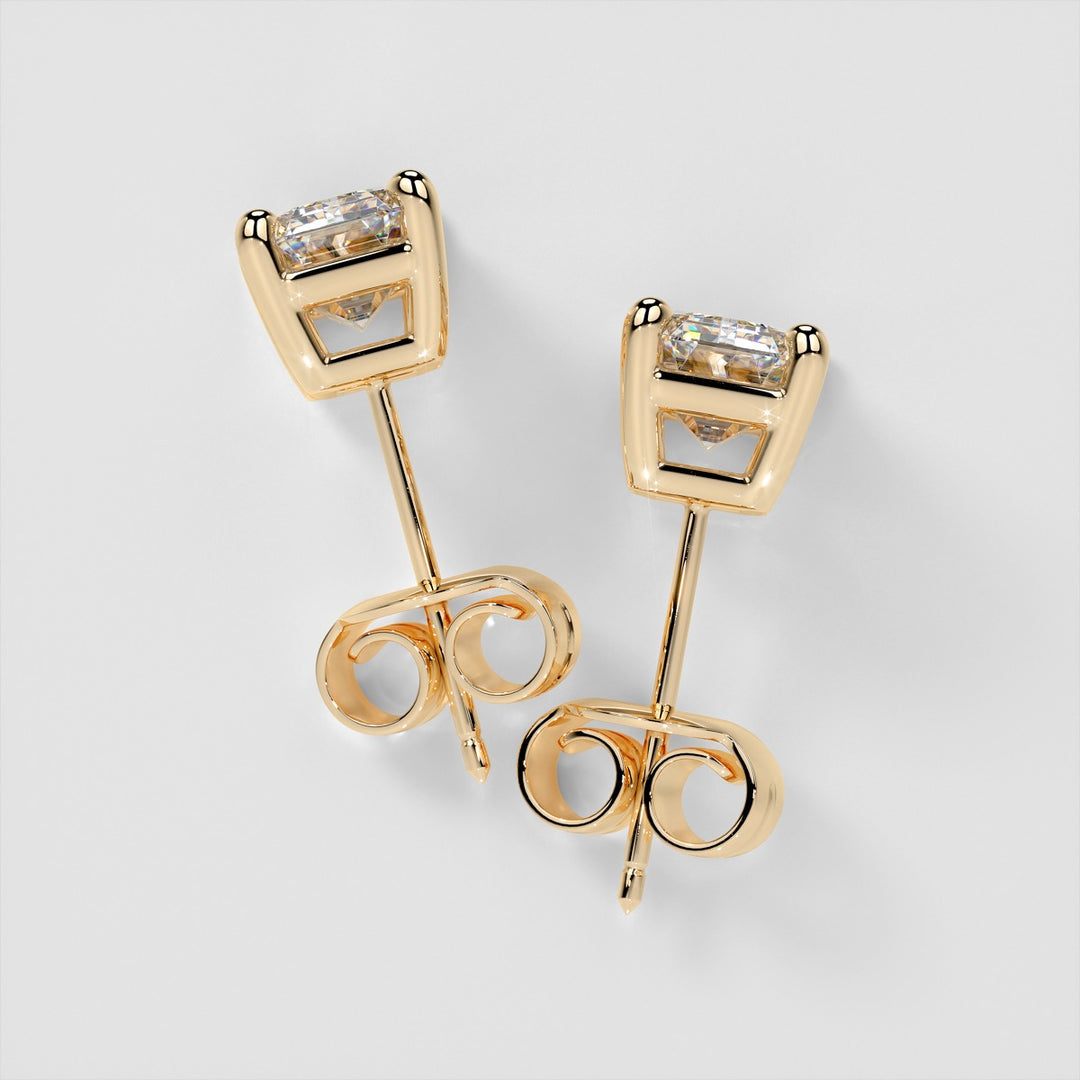 Emerald Cut Stud Earrings
